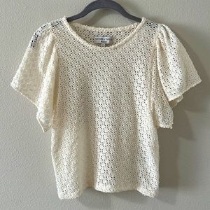 Madewell, Texture & Thread Flutter Sleeve Top - XS